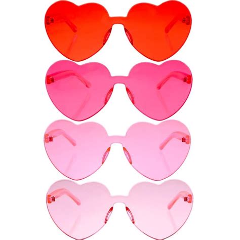 heart shaped rimless glasses.